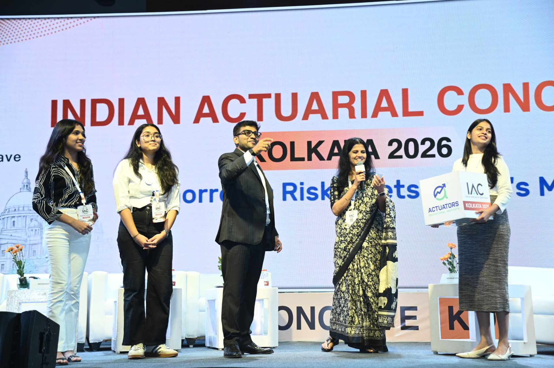 Mega Lucky Draw taking place on stage at IAC Kolkata 2026